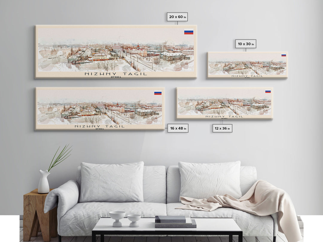 Nizhny Tagil Russia Wall Art, Panoramic Travel Poster, Panoramic Framed Canvas Print, City Wall Art, Wall Hanging Home Decor, Travel Art