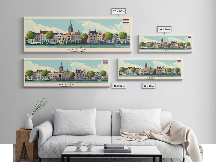 Bremen Germany Wall Art, Panoramic Travel Poster, Panoramic Framed Canvas Print, City Wall Art, Wall Hanging Home Decor, Travel Art