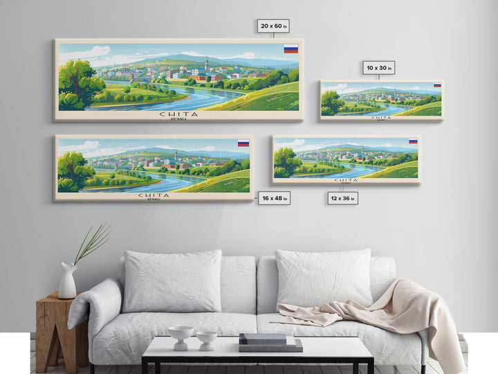 Chita Russia Travel Print Wall Art, Panoramic City Art, Travel Art, Wall Decor, Vacation Gift, Framed Canvas Print Or Metal Art