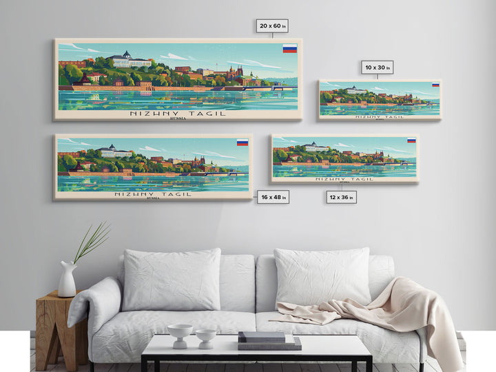 Nizhny Tagil Russia Wall Art, Panoramic Travel Poster, Panoramic Framed Canvas Print, City Wall Art, Wall Hanging Home Decor, Travel Art