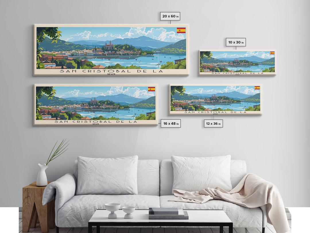 San Cristobal De la Laguna Spain Travel Art, City Art, Framed Canvas Print or Metal Wall Art, Europe Travel Poster, Panoramic Wall Art, Extra Wide Wall Art