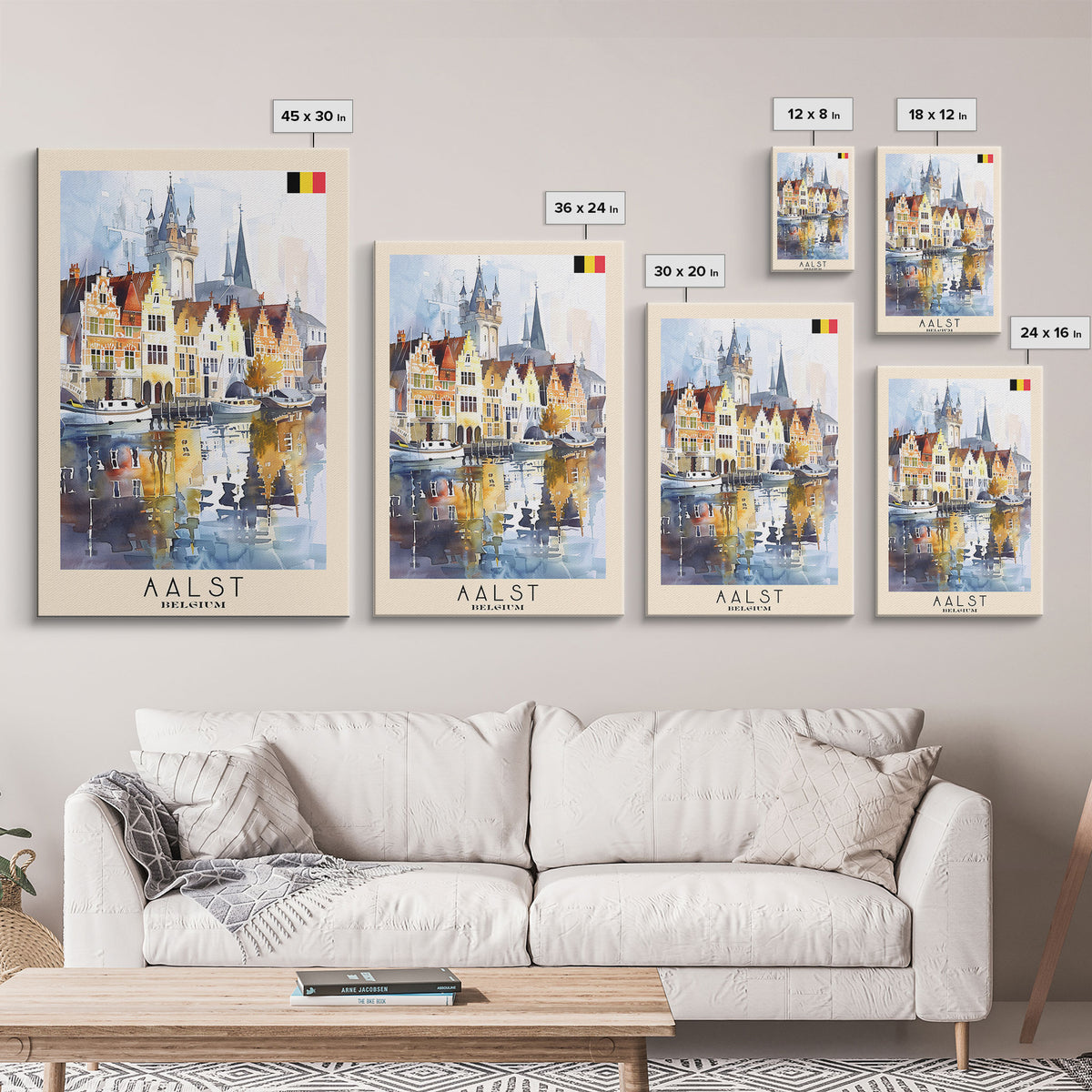 Colorful Aarhus Denmark Autumn Scene, Framed Canvas Print, Ideal for Living Room Art, Rustic Decor, Home Decoration