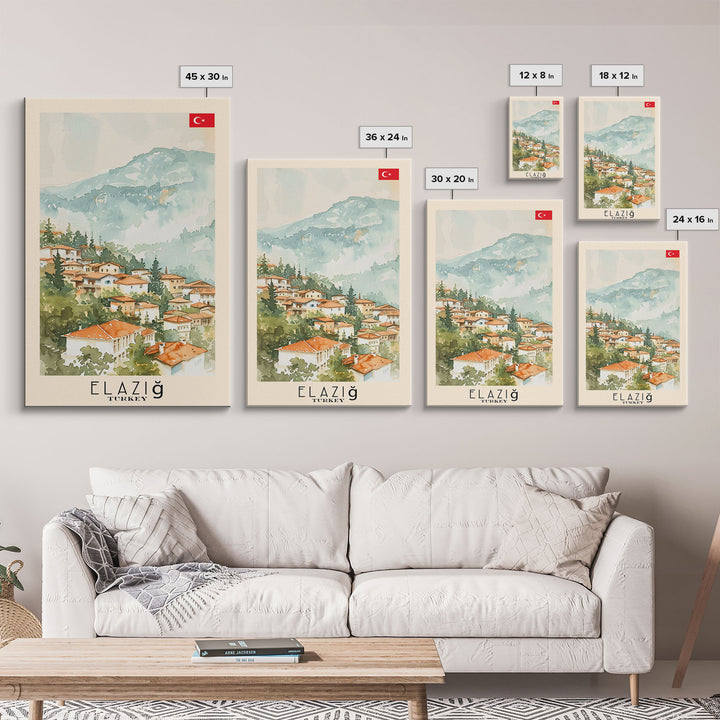Serene Elazığ, Turkey Framed Canvas Print. Picturesque Wall Art for Living Room or Bedroom Decor, Beautiful Travel Poster.