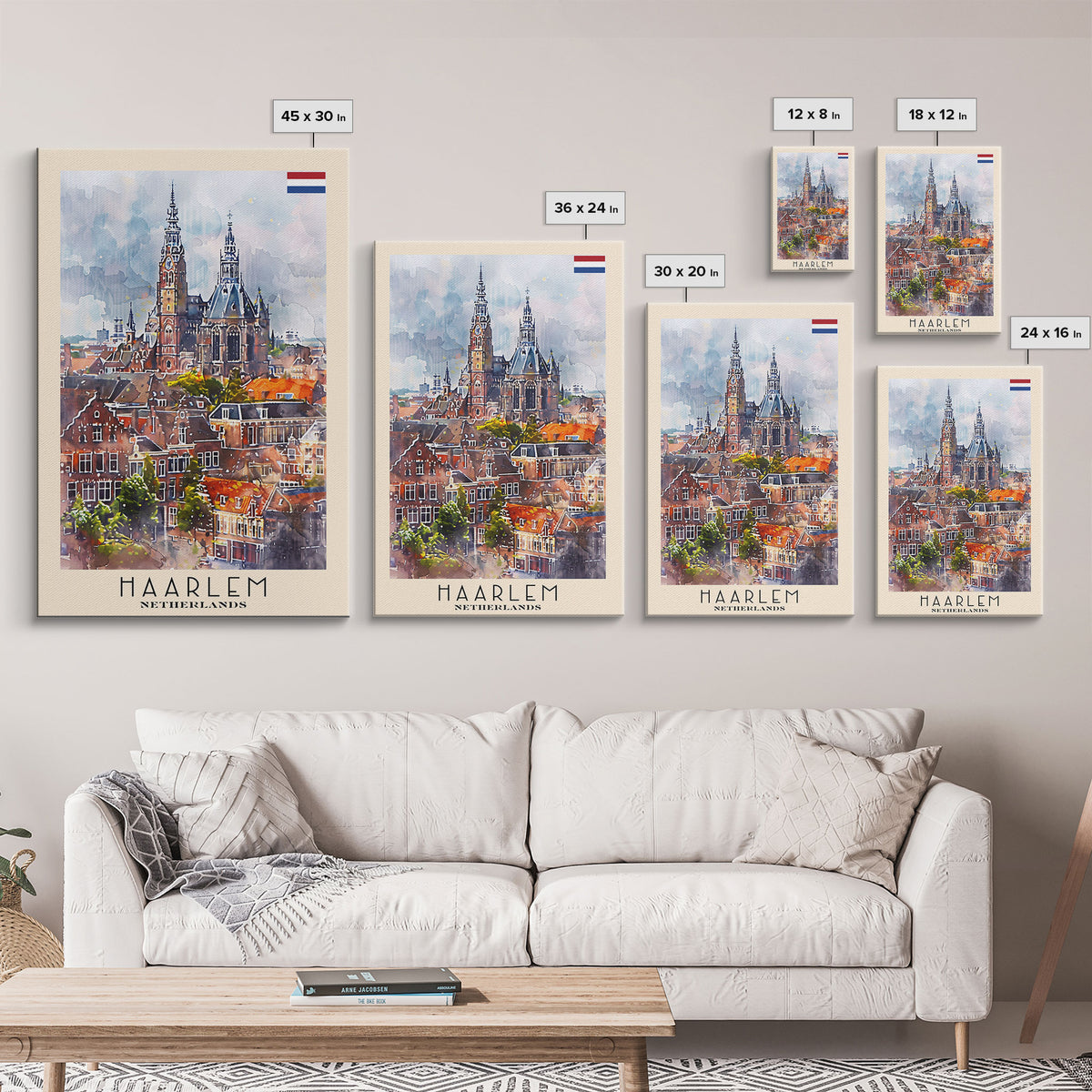 Haarlemmermeer Netherlands Water View Art, Framed Canvas Print, Bedroom Wall Art, Travel Poster, Home Decoration, Dutch Wall Art