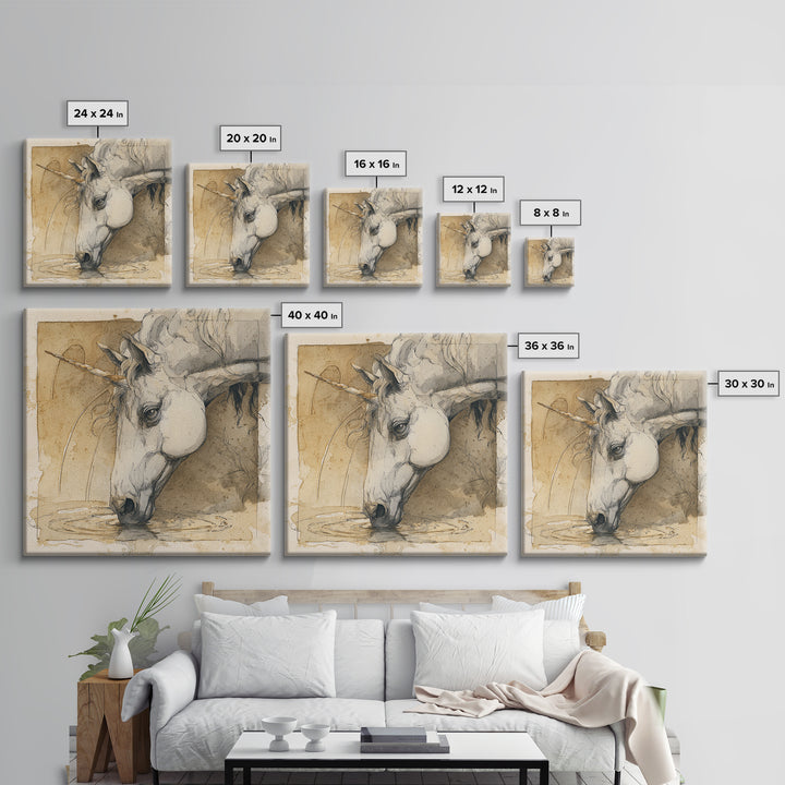 Griffin Perched on a Castle Wall Canvas Print, Fantasy Art, Fantasy Art Prints, Living Room Decor, Mythic, Modern Decor, FAN-1x1-10