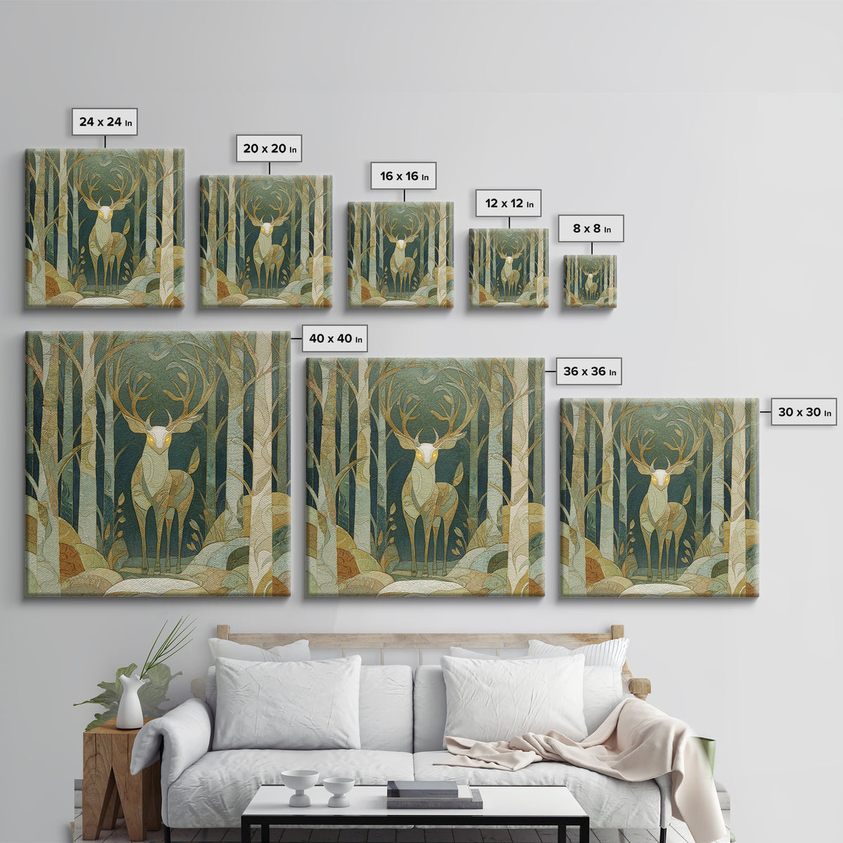 Floating Island with Waterfalls and Ancient Ruins Framed Canvas Print, Fantasy Art, Whimsical Art, Living Room Decor, Mythic, FAN-1x1-27