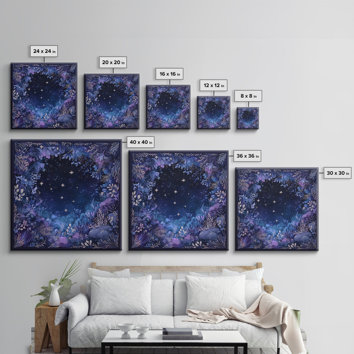 Celestial Dragon Wrapped Around a Moon Framed Canvas Print, Fantasy Art, Acrylic Painting, Living Room Decor, Fine Art, Mythic, FAN-1x1-38