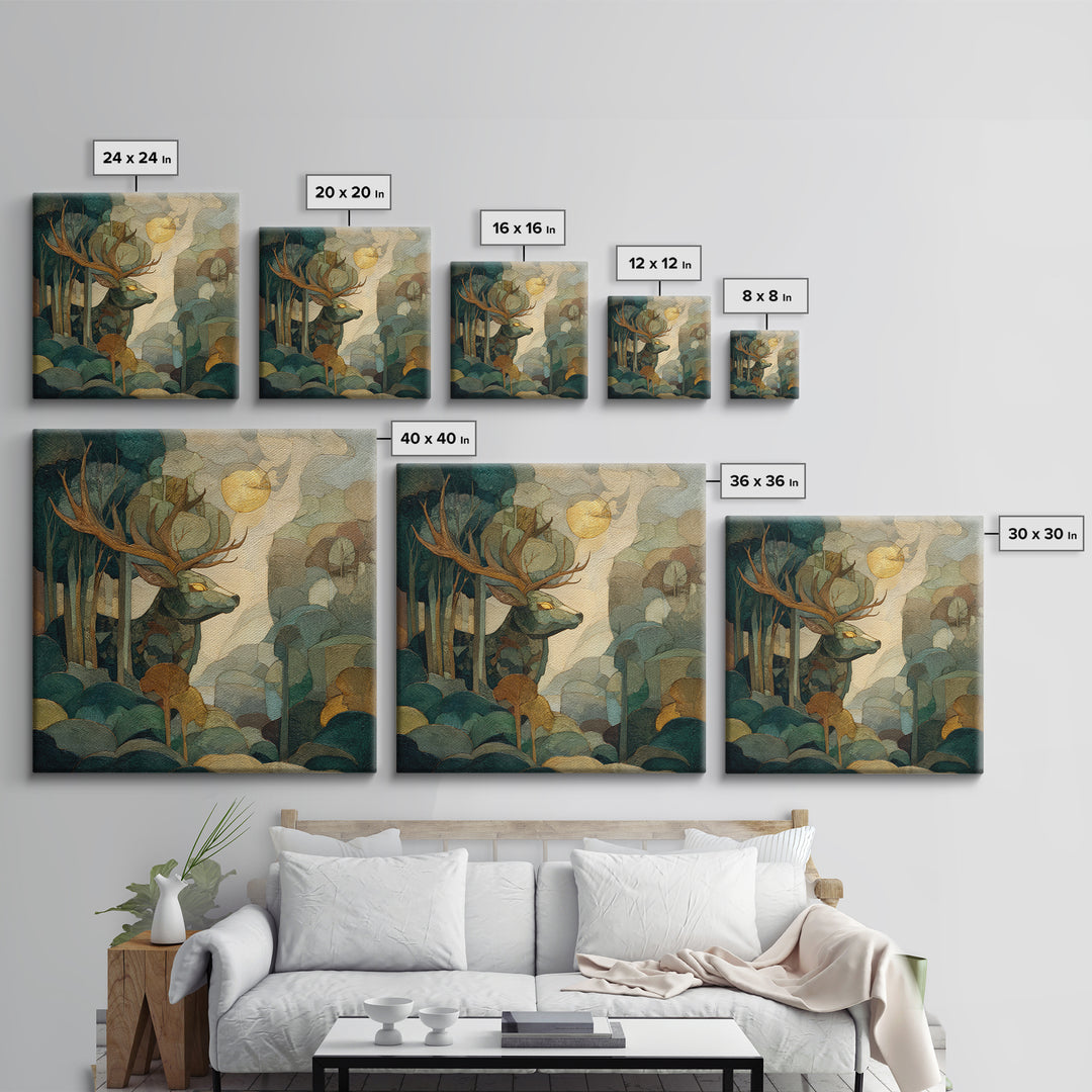Giant Tree City Filled Framed Canvas Print, Fantasy Art, Statement Artwork, Living Room Decor, Abstract Art, Mythic, Wall Decor, FAN-1x1-57