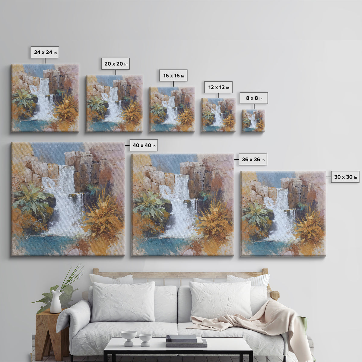 Dwarven Forge with Molten Gold Glow Framed Canvas Print, Fantasy Art, Final Fantasy Art, Living Room Decor, Abstract Art, FAN-1x1-66