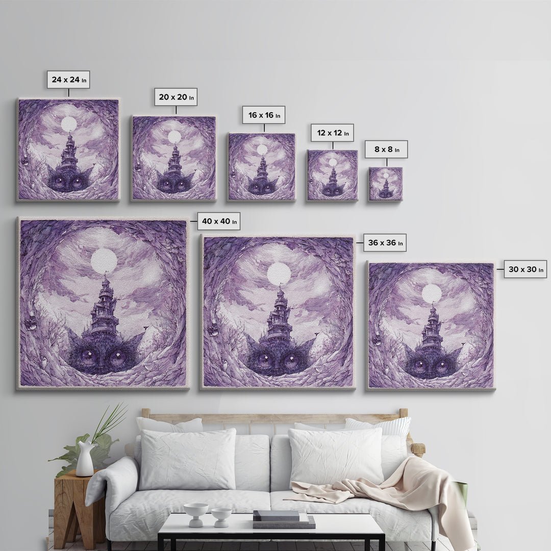 Ancient Map Landscape Canvas Print, Fantasy Art, Boho Decor, Living Room Decor, Oil Painting, Mythic, Prints, Art Prints, FAN-1x1-85