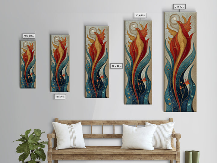 Angelic Warrior with Radiant Wings Canvas Print, Fantasy Art, Boho Wall Art, Living Room Decor, Fine Art, Mythic, Surreal Art, FAN-1x3-11