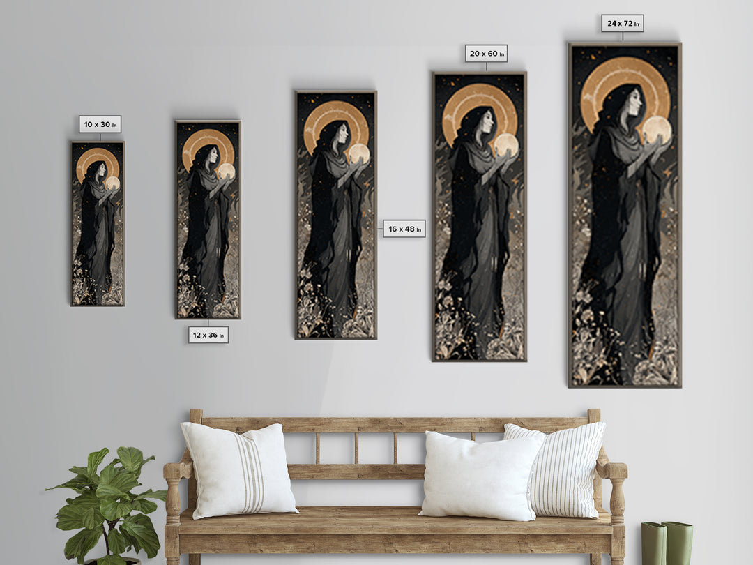 Elven Queen Portrait Canvas Print, Fantasy Art, Fantasy Art Print, Living Room Decor, Fine Art, Mythic, Textured Painting, FAN-1x3-14