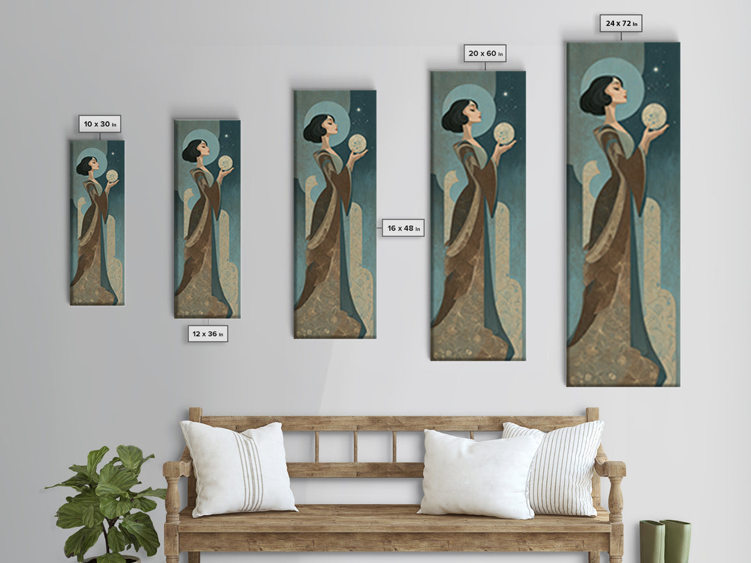 Elven Queen Portrait Canvas Print, Fantasy Art, Fantasy Art Print, Living Room Decor, Fine Art, Mythic, Textured Painting, FAN-1x3-38