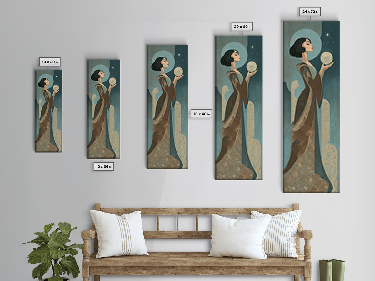 Elven Queen Portrait Canvas Print, Fantasy Art, Fantasy Art Print, Living Room Decor, Fine Art, Mythic, Textured Painting, FAN-1x3-38