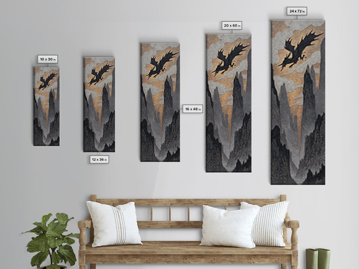 Unicorn Drinking from a Silver Stream Framed Canvas Print, Fantasy Art, Fine Art Print, Living Room Decor, Fine Art, Mythic, FAN-1x3-4