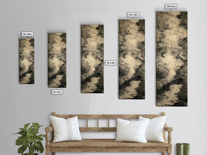 Dragon Soaring Above Jagged Mountain Peaks Canvas Print, Fantasy Art, Art, Living Room Decor, Mythic, Watercolor Painting, FAN-1x3-85