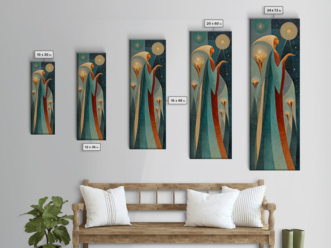 Elven Queen Portrait Canvas Print, Fantasy Art, Luxury Decor, Living Room Decor, Fine Art, Mythic, Art Prints, Digital Art, FAN-1x3-86