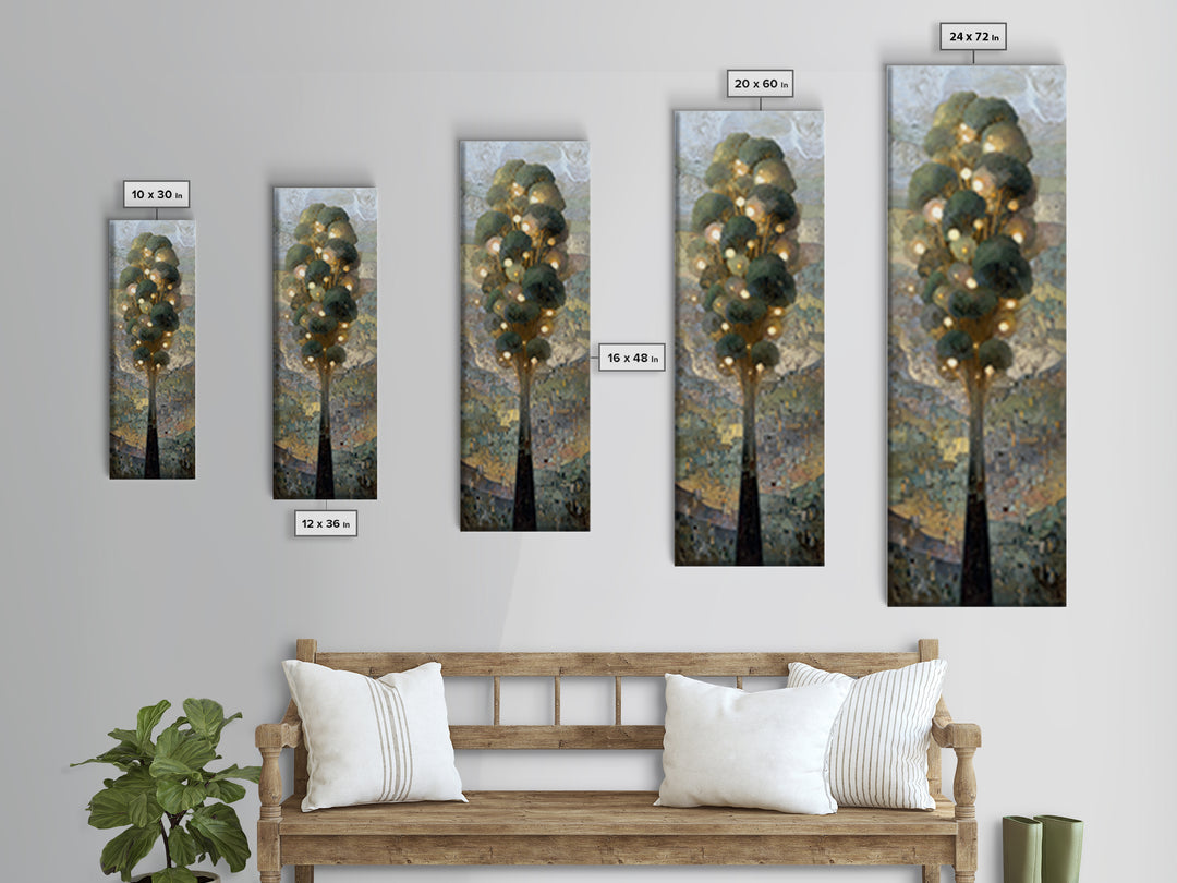 Crystal Cave with Luminous Blue Reflections Canvas Print, Fantasy Art, Art Print, Living Room Decor, Oil Painting, Mythic, FAN-1x3-90