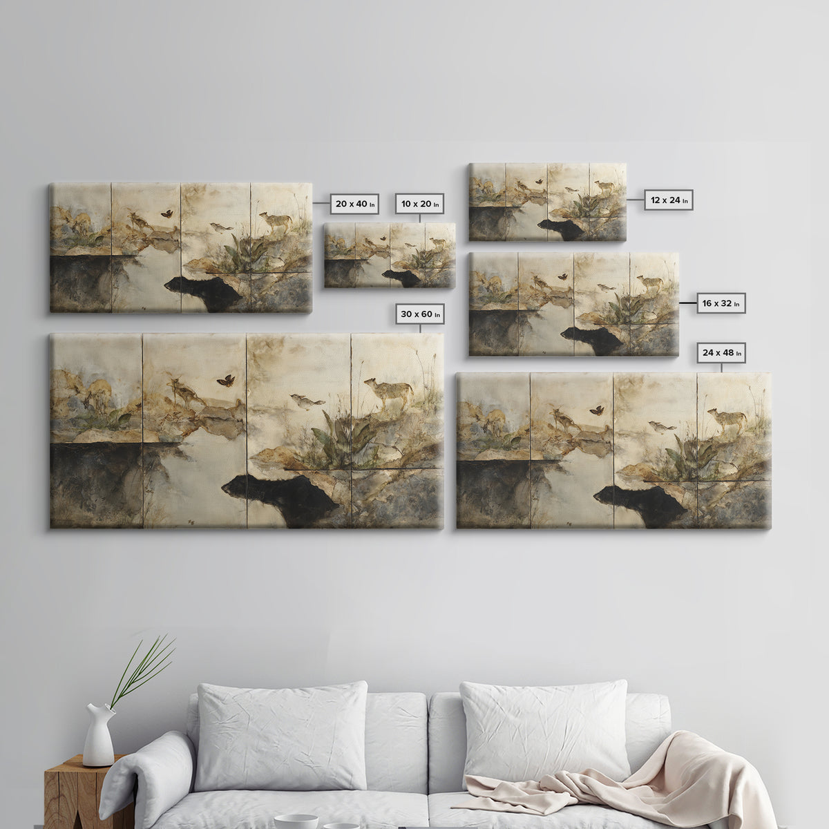 Celestial Dragon Wrapped Around a Moon Framed Canvas Print, Fantasy Art, Art Print, Living Room Decor, Fine Art, Mythic, FAN-2x1-10