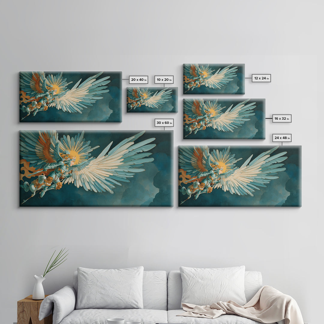 Sorceress Holding a Sphere of Starlight Framed Canvas Print, Fantasy Art, Minimalist Decor, Living Room Decor, Fine Art, Mythic, FAN-2x1-37