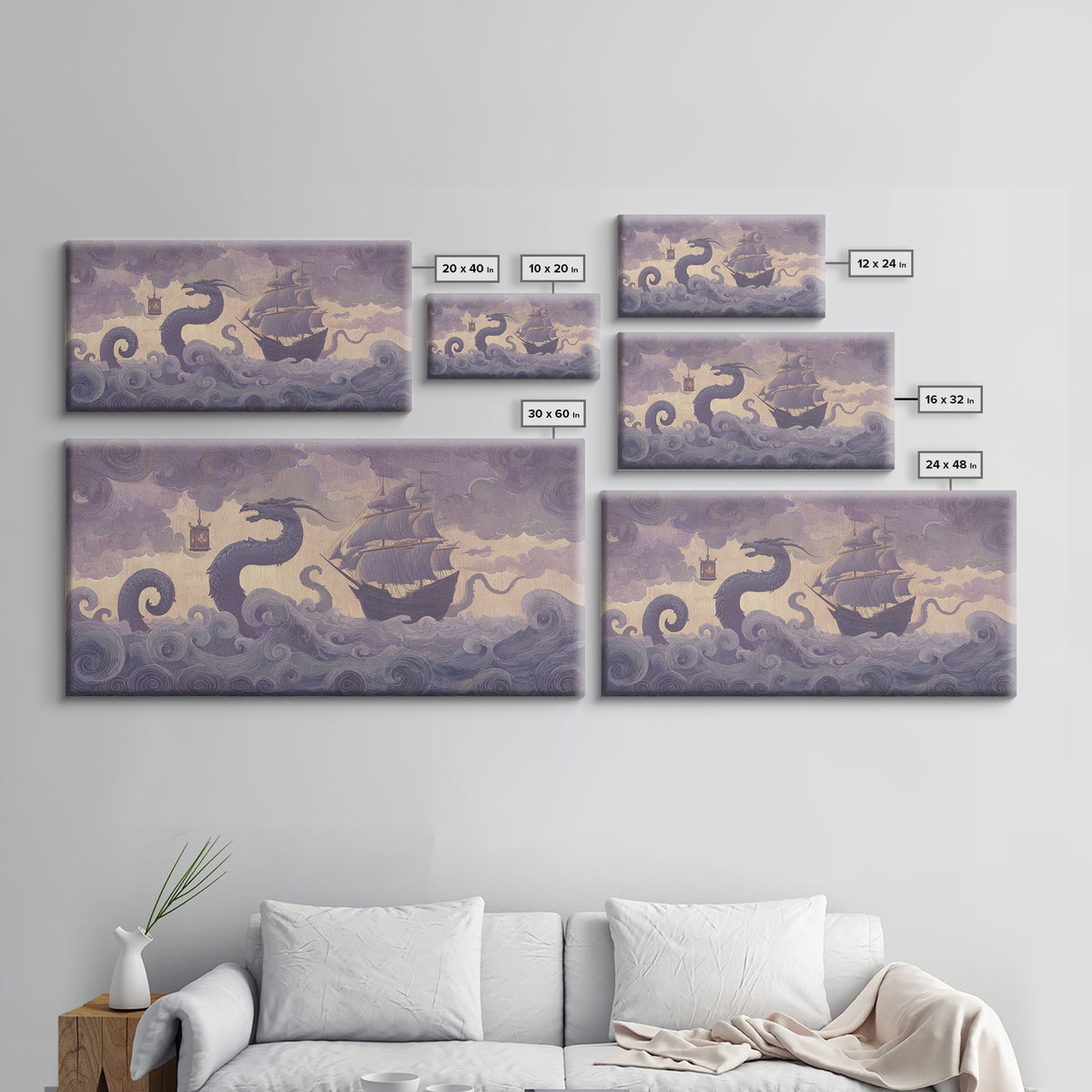 Griffin Perched on a Castle Wall Canvas Print, Fantasy Art, Contemporary Art, Living Room Decor, Mythic, Printable Art, FAN-2x1-54