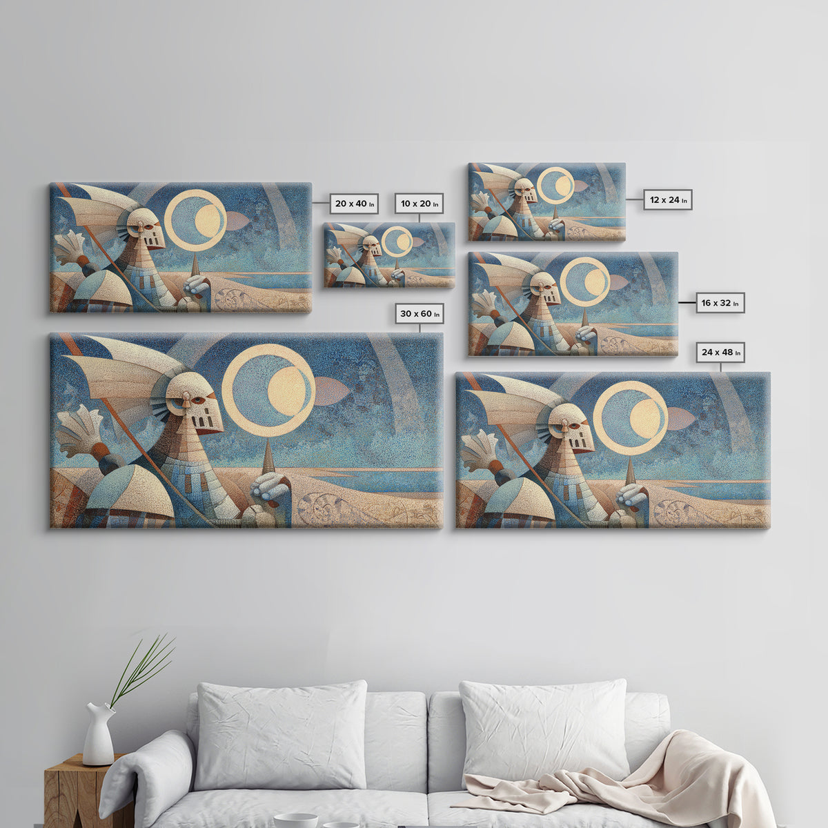 Sea Serpent Beneath a Stormy Ship Silhouette Canvas Print, Fantasy Art, Whimsical Art, Living Room Decor, Fine Art, Mythic, FAN-2x1-63