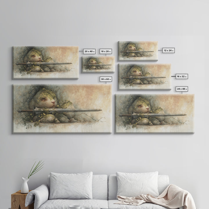 Mermaid Lagoon with Bioluminescent Water Canvas Print, Fantasy Art, Whimsical Art, Living Room Decor, Fine Art, Mythic, FAN-2x1-76