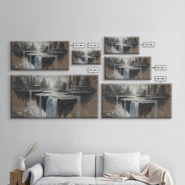 Dwarven Forge with Molten Gold Glow Framed Canvas Print, Fantasy Art, Home Decor, Living Room Decor, Fine Art, Mythic, FAN-2x1-86