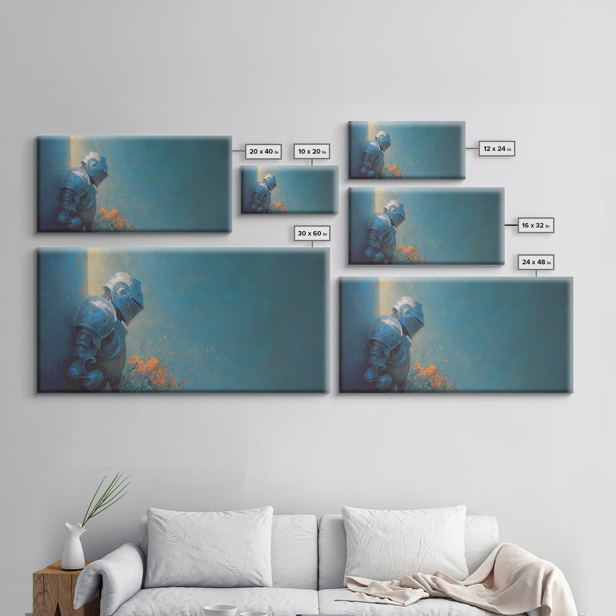 Sea Serpent Beneath a Stormy Ship Silhouette Framed Canvas Print, Fantasy Art, Fantasy Wall Art, Living Room Decor, Mythic, FAN-2x1-87