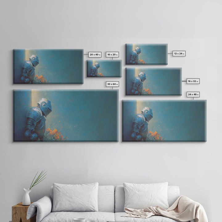 Sea Serpent Beneath a Stormy Ship Silhouette Framed Canvas Print, Fantasy Art, Fantasy Wall Art, Living Room Decor, Mythic, FAN-2x1-87