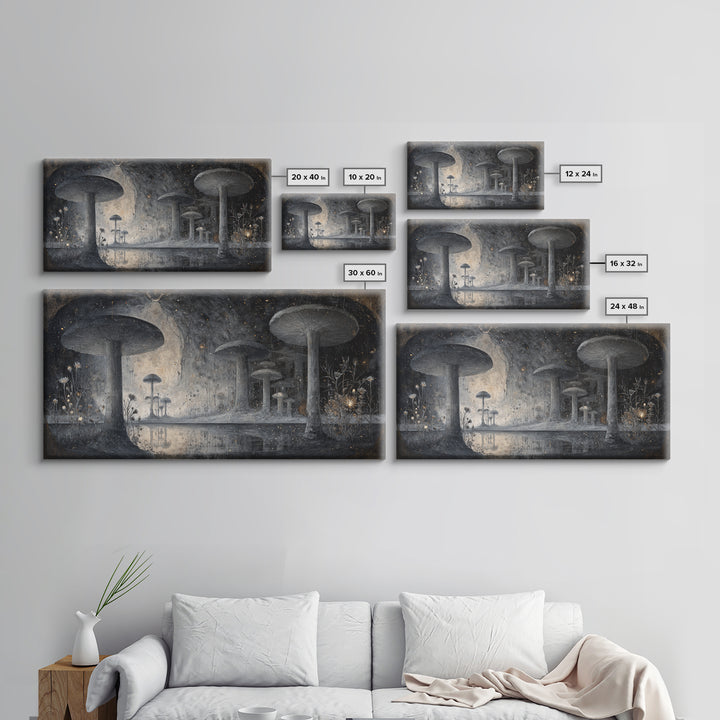 Floating Island with Waterfalls and Ancient Ruins Canvas Print, Fantasy Art, Sensual Fantasy Art, Living Room Decor, Mythic, FAN-2x1-95