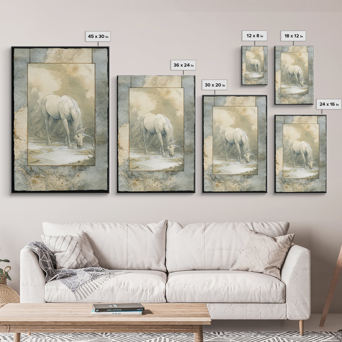 Ancient Map Landscape Framed Canvas Print, Fantasy Art, Contemporary Art, Living Room Decor, Fine Art, Mythic, Printable Art, FAN-2x3-21