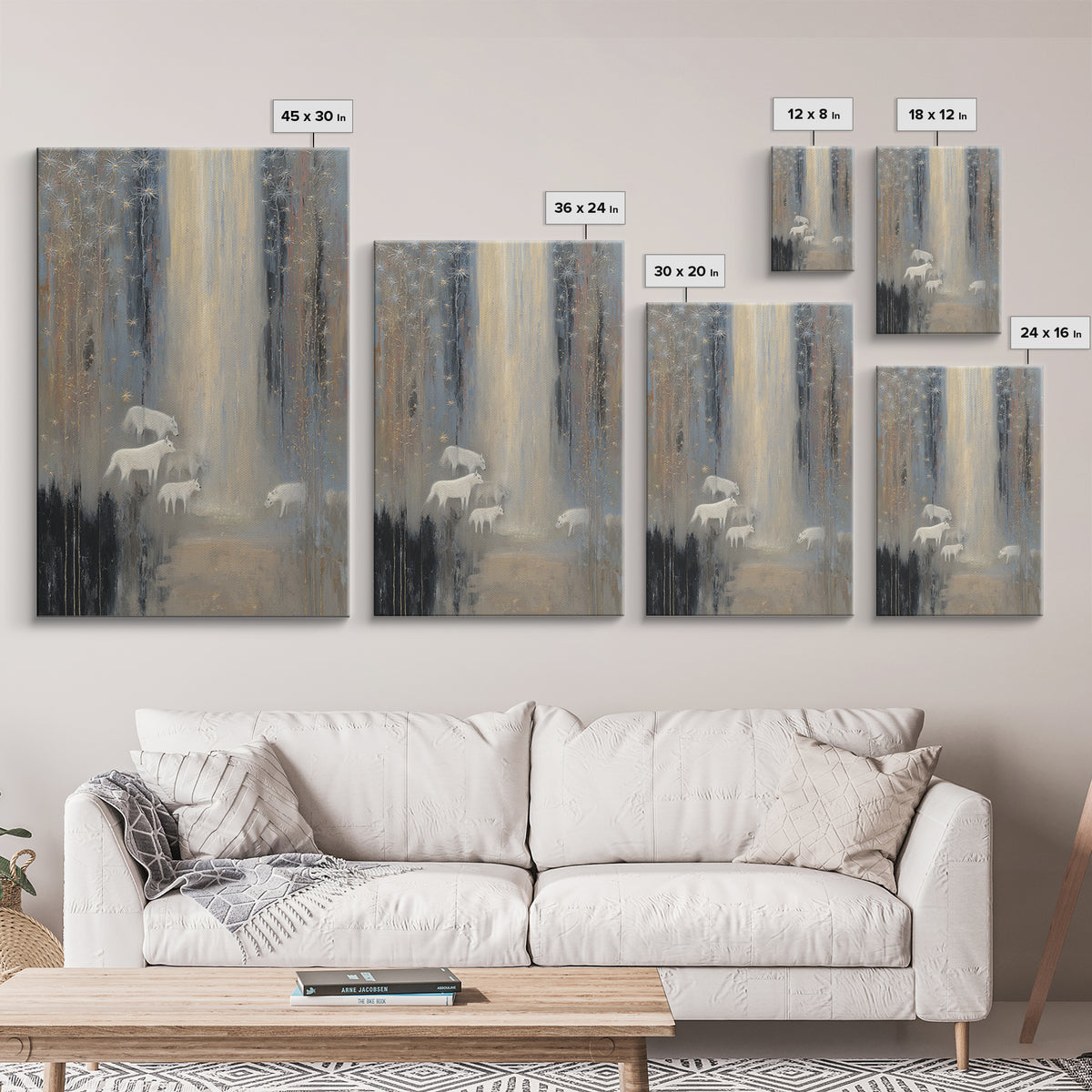 Faerie Market under Giant Mushrooms Framed Canvas Print, Fantasy Art, Wall Art, Living Room Decor, Abstract Art, Mythic, FAN-2x3-47