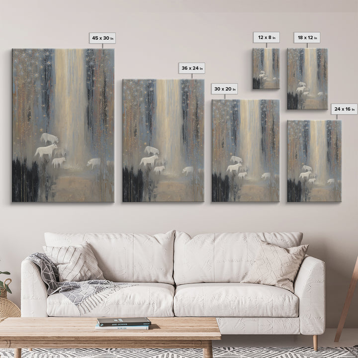 Faerie Market under Giant Mushrooms Framed Canvas Print, Fantasy Art, Wall Art, Living Room Decor, Abstract Art, Mythic, FAN-2x3-47