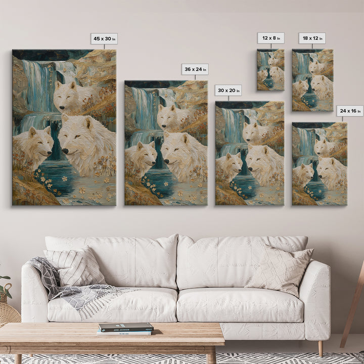 Floating Island with Waterfalls and Ancient Ruins Canvas Print, Fantasy Art, Watercolor Painting, Living Room Decor, Mythic, FAN-2x3-83