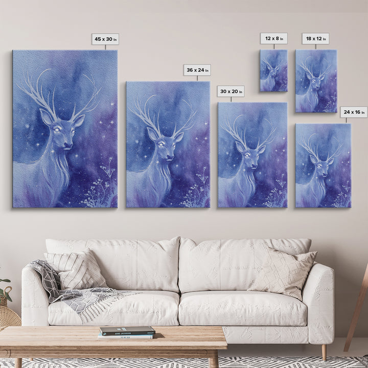 Crystal Cave with Luminous Blue Reflections Canvas Print, Fantasy Art, Print, Living Room Decor, Abstract Art, Mythic, FAN-2x3-86
