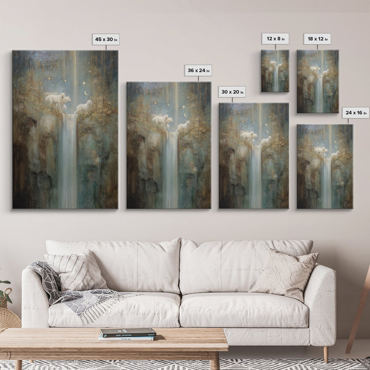 Faerie Market under Giant Mushrooms Canvas Print, Fantasy Art, Landscape, Living Room Decor, Oil Painting, Mythic, FAN-2x3-95