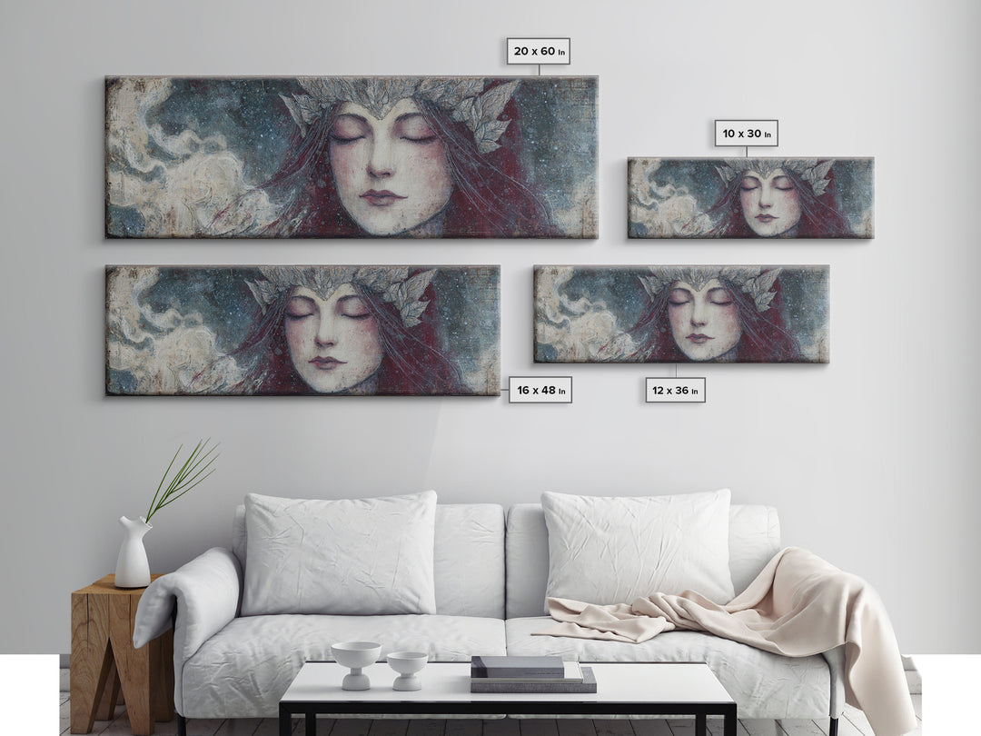 Angelic Warrior with Radiant Wings Framed Canvas Print, Fantasy Art, Room Decor, Living Room Decor, Fine Art, Mythic, FAN-3x1-63