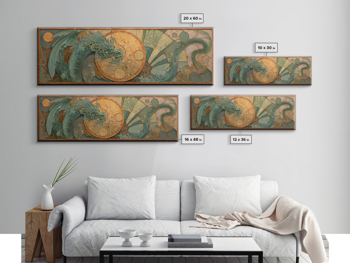 Mermaid Lagoon with Bioluminescent Water Canvas Print, Fantasy Art, Neutral Decor, Living Room Decor, Fine Art, Mythic, FAN-3x1-96