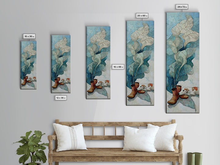 Fresh Bread Honey and Butter Still Life Canvas Print, Farmhouse Art, Boho Decor, Farmhouse Decor, Oil Painting, Harvest, FAR-1x3-12