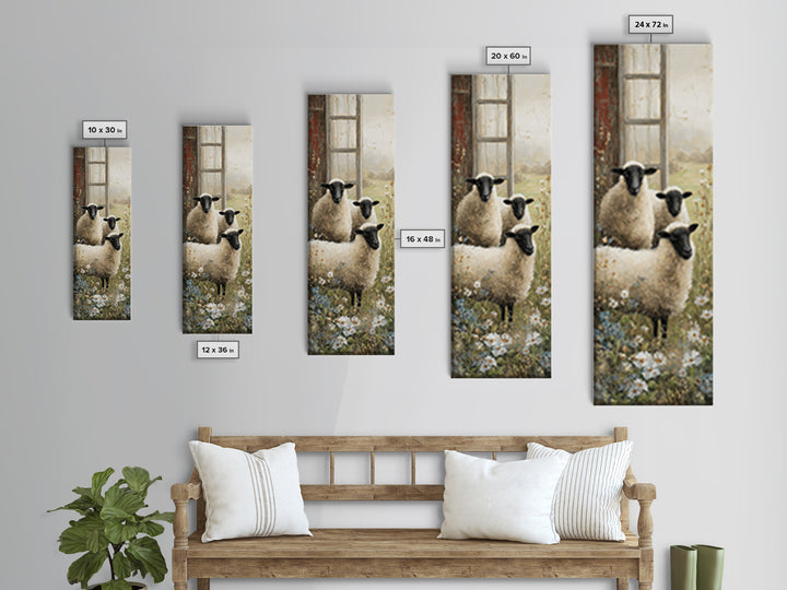 Black and White Sheep Framed Canvas Print, Farmhouse Art, Luxury Decor, Farmhouse Decor, Fine Art, Harvest, Art Prints, FAR-1x3-20