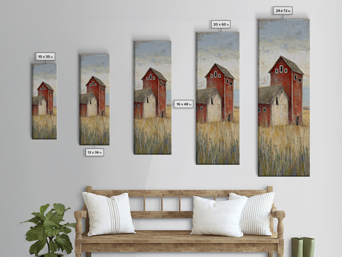 Rustic Barn in Golden Field Light Canvas Print, Farmhouse Art, Gallery Wall, Farmhouse Decor, Fine Art, Harvest, Art Print, FAR-1x3-38