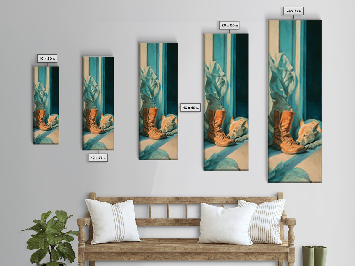 Goat Portrait with Playful Expression Canvas Print, Farmhouse Art, Sage Green Wall Art, Farmhouse Decor, Fine Art, Harvest, FAR-1x3-6