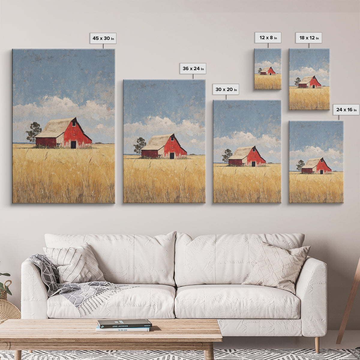 Rustic Barn in Golden Field Light Framed Canvas Print, Farmhouse Art, Contemporary Art, Farmhouse Decor, Fine Art, Harvest, FAR-2x3-34