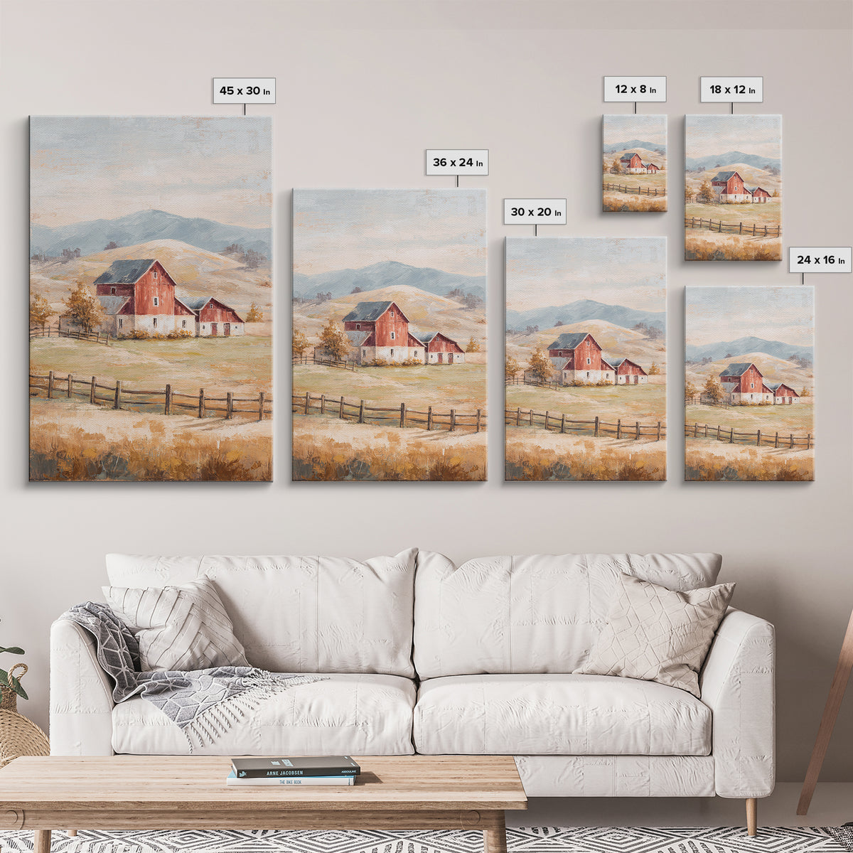Country Landscape with Fence and Rolling Hills Canvas Print, Farmhouse Art, Printable Wall Art, Farmhouse Decor, Harvest, FAR-2x3-94