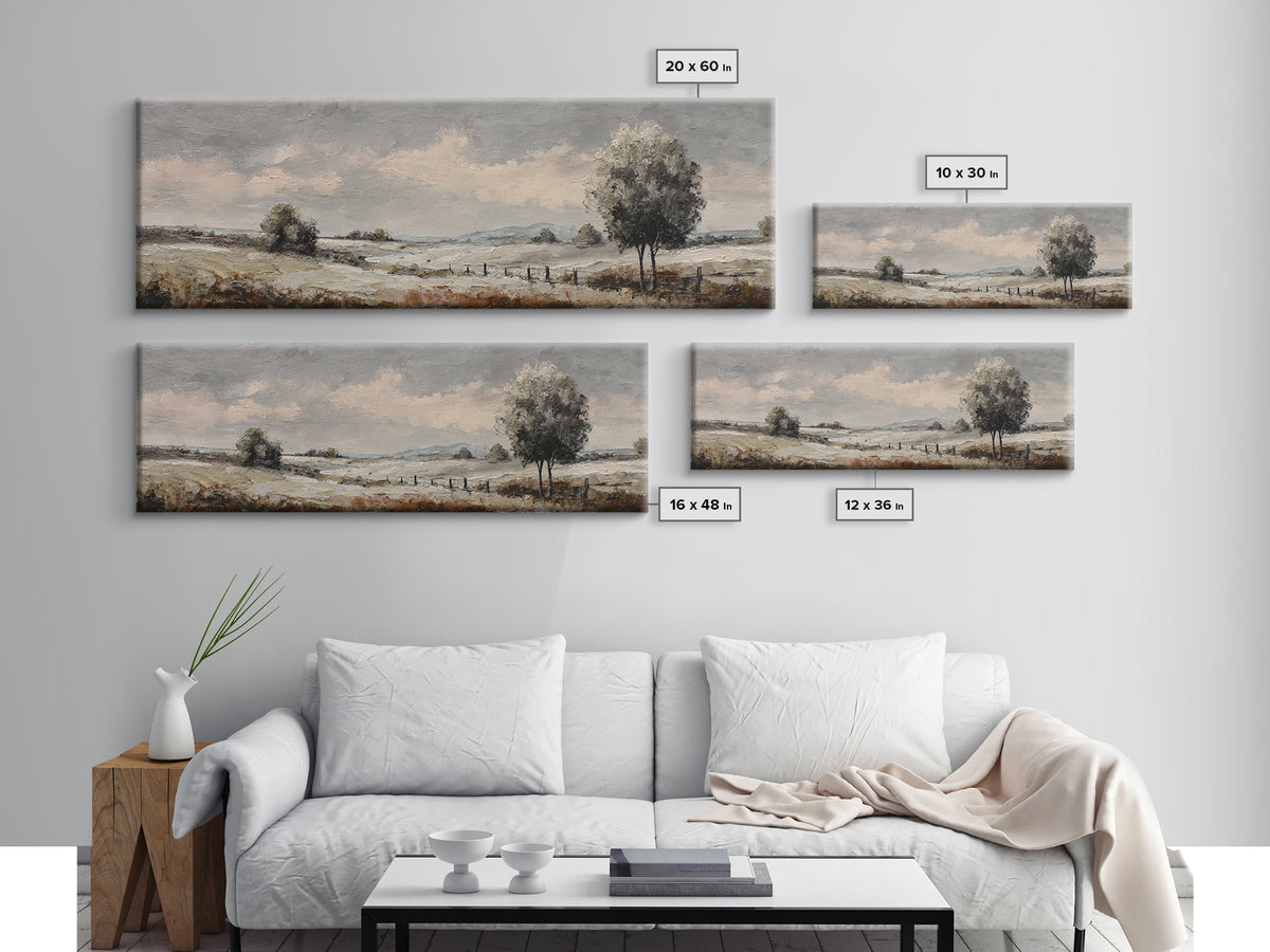Black and White Sheep Canvas Print, Farmhouse Art, Art Print, Farmhouse Decor, Fine Art, Harvest, Digital Art, FAR-3x1-48