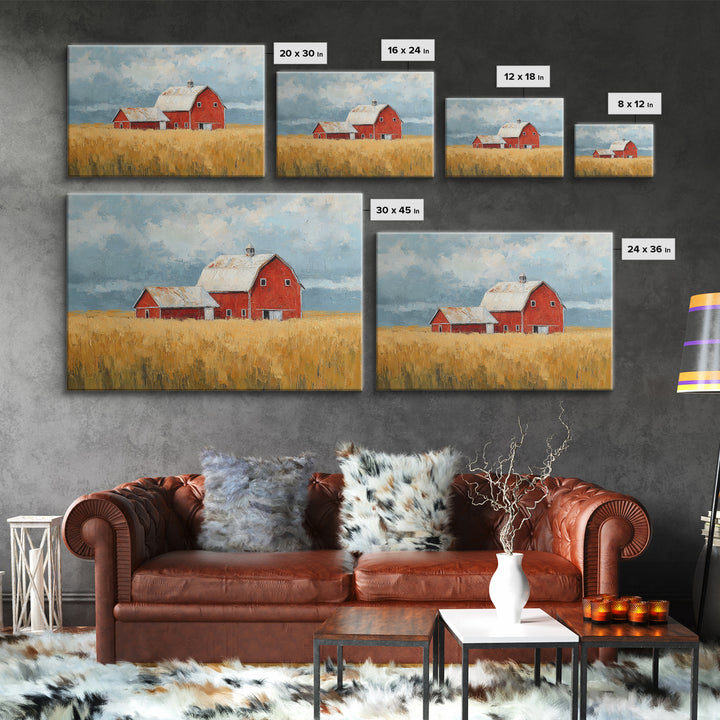 Cornfield under a Dramatic Summer Sky Framed Canvas Print, Farmhouse Art, Wall Decor, Farmhouse Decor, Fine Art, Harvest, FAR-3x2-2