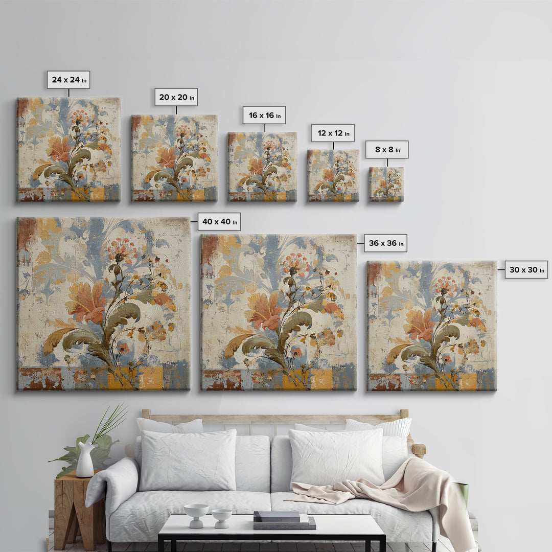 French Script Flourishes Without Readable Text Canvas Print, French Country Art, Home Decor Gift, Farmhouse Decor, Country, FCA-1x1-18