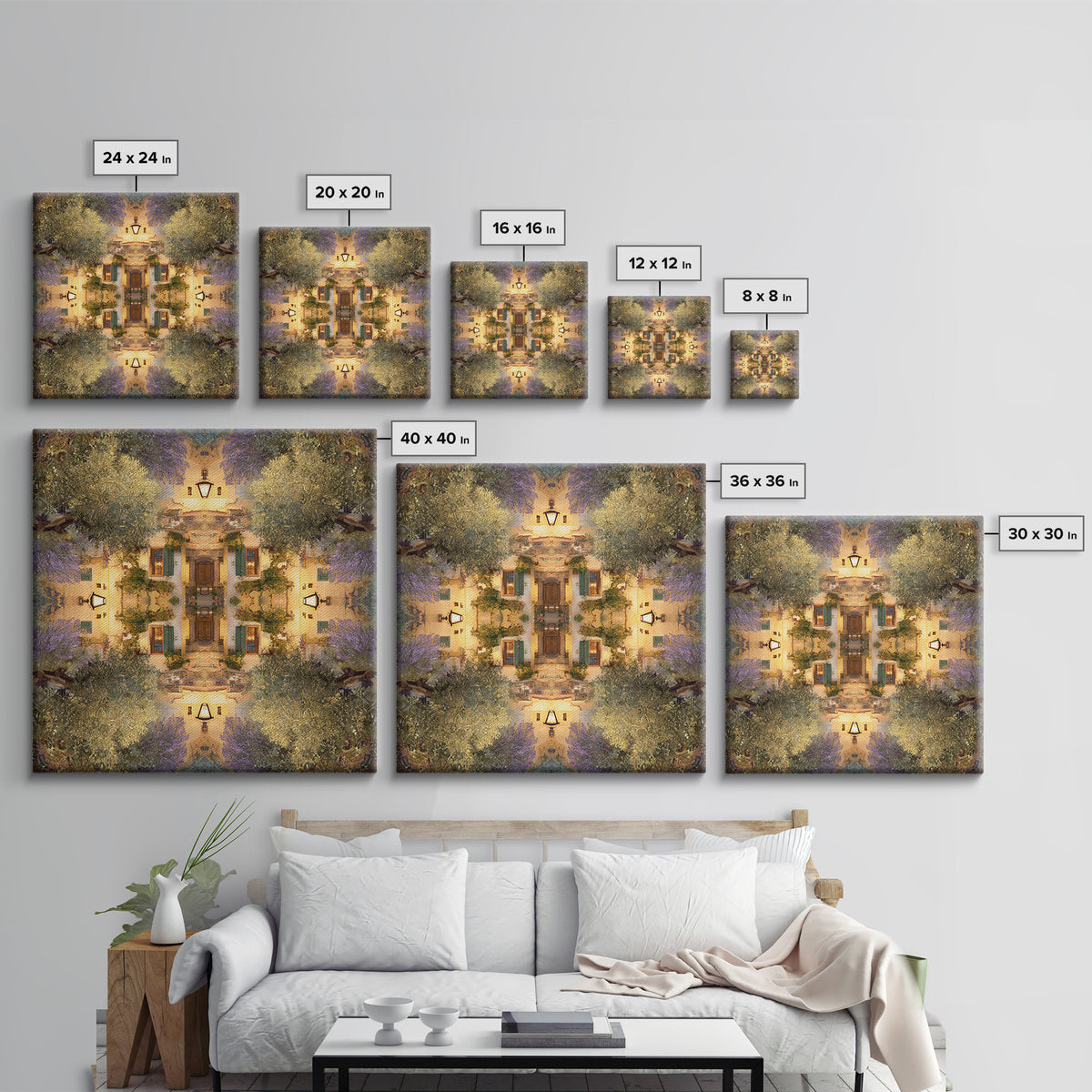 Sunlit Provence Olive Grove Canvas Print, French Country Art, Botanical Prints, Farmhouse Decor, Country, Digital Download Art, FCA-1x1-5