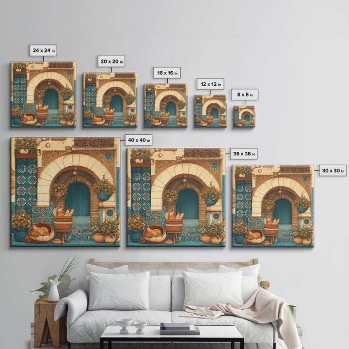 French Market Basket Framed Canvas Print, French Country Art, Above Bed Art, Farmhouse Decor, Fine Art, Country, FCA-1x1-79